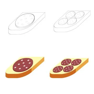 Four sandwiches Иллюстрация
