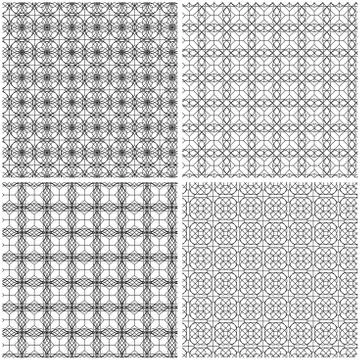 Four seamless grids Stock Illustration