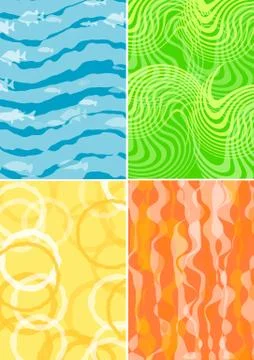 Four seamless patterns Stock-Illustration
