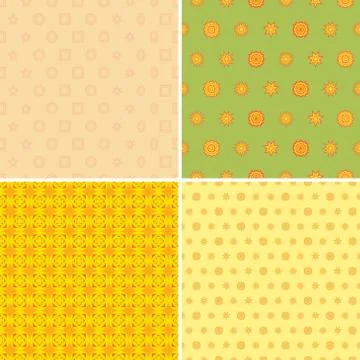 Four seamless wallpaper pattern Stock Illustration