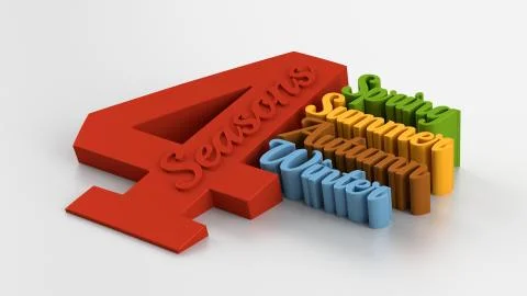 Four seasons - 3d quality render - isolated Stock Illustration