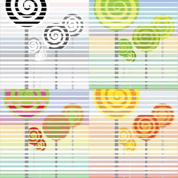 Four seasons abstract set n retro lollipop style, vector illustration Stock Illustration