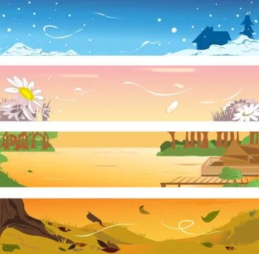 Four seasons banners Stock Illustration