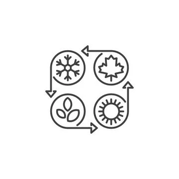 Four seasons change rotation. Vector logo icon template Stock Illustration