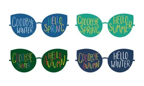 Four seasons glasses Illustrazione stock