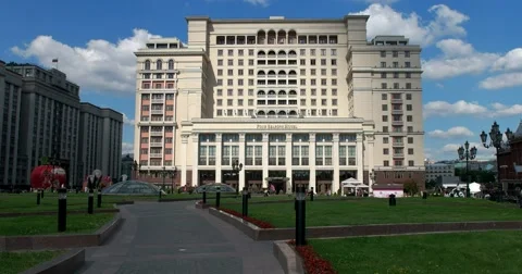 Four Seasons Hotel, Manezh square, Moscow Stock Footage 66192995