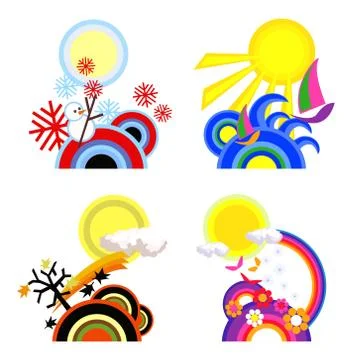 Four Seasons Stock Illustration