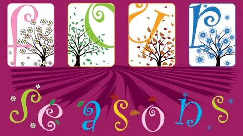 Four seasons Stock Illustration