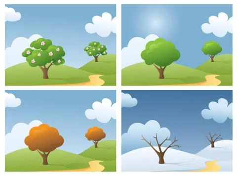 Four seasons Stock Illustration