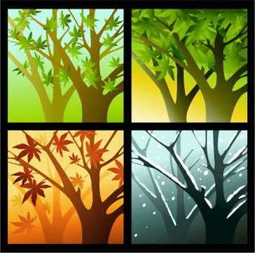 Four seasons Stock Illustration