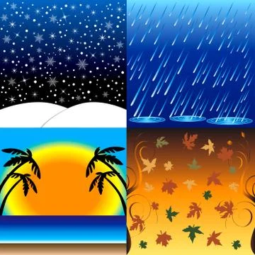 Four Seasons Stock Illustration