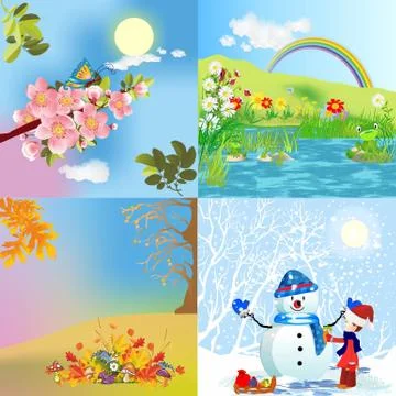 Four seasons Stock Illustration