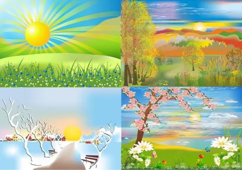 Four seasons Stock Illustration