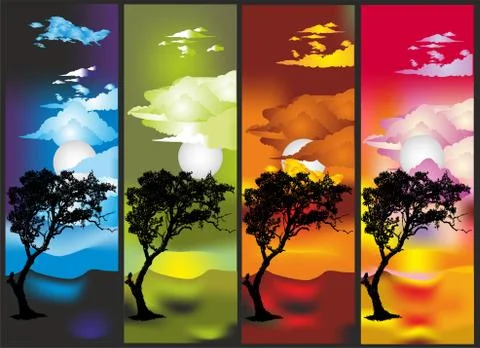 Four seasons Stock Illustration