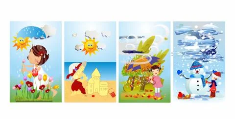 Four seasons Stock Illustration