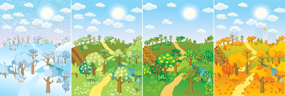 Four seasons Stock Illustration