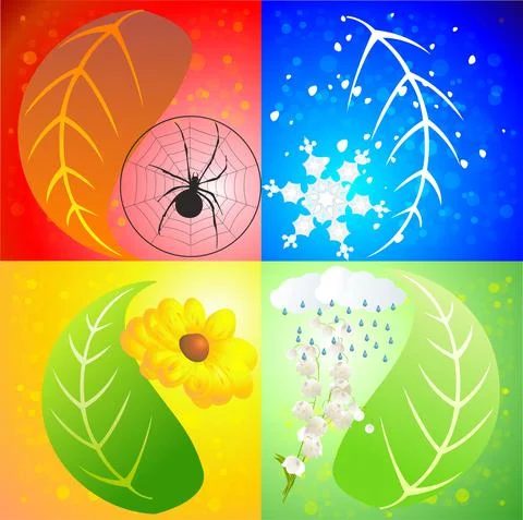 Four Seasons, Stock Illustration