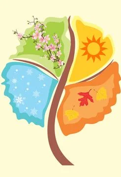 Four seasons, Stock Illustration