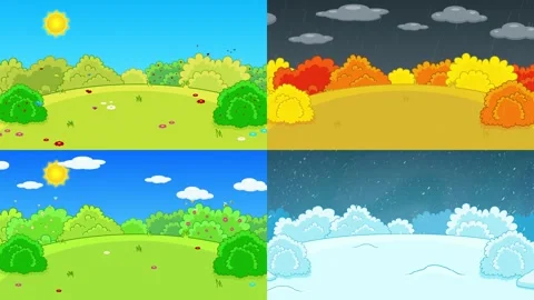 Four Seasons In The Meadow Stock Footage 244305829
