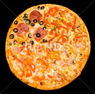 Four seasons pizza, clipping path Stock Photos