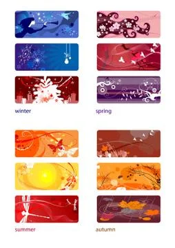 The Four Seasons set Stock Illustration