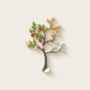 Four seasons trees Stock-Illustration