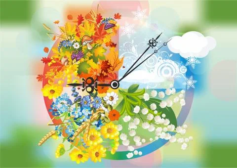 Four seasons a year Stock Illustration