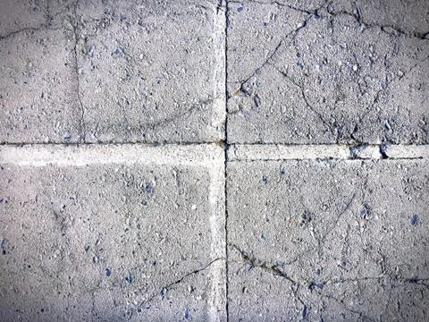 Four Sections of Cracked Cement Wall Background Stock-Fotos
