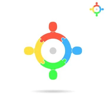 Four segment concept of team working Stock Illustration