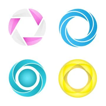 Four segmented circles in different styles Stock Illustration