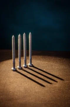 Four self-tapping screws Stock Photos