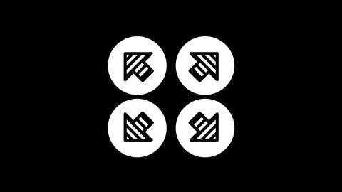 Four separate circular arrow icons animation isolated on black background Stock Footage 339538801