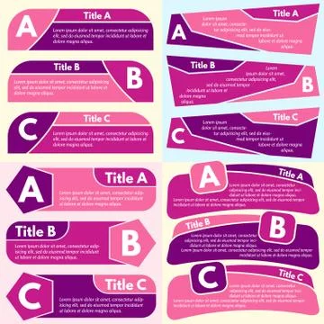 Four sets of three elements of infographic design Illustrazione stock
