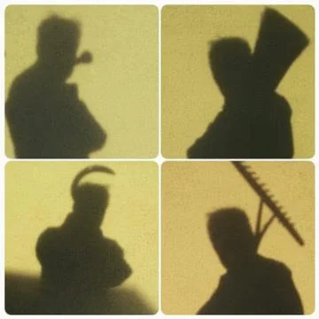 Four  SHADOW-SILHOUETTES Stock Photos