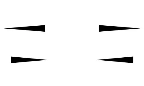 Four sharp black triangular shapes pointing inwards 스톡 일러스트