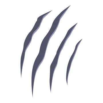 Four sharp claw marks slashing through a blank space Stock Illustration