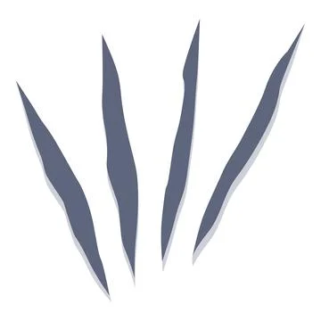 Four sharp claws scratching leaving deep cut marks Stock Illustration