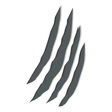 Four sharp claws scratching leaving deep scratches Stock Illustration