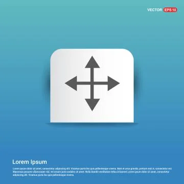 Four Side Arrow Icon - Blue Sticker button イラスト素材