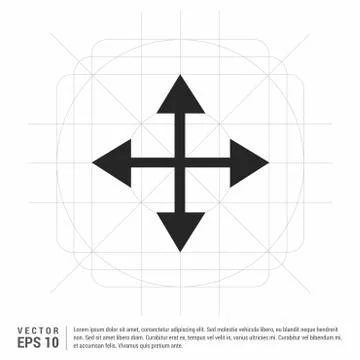 Four Side Arrow Icon Stock Illustration