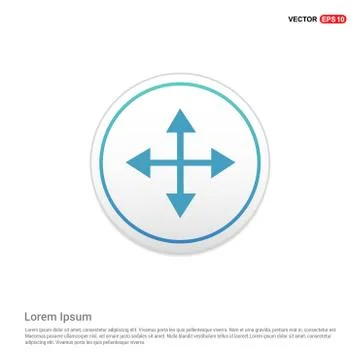 Four side Arrow Icon - white circle button Illustrazione stock