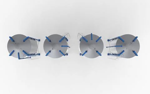 Four side of modern elevator storage for agriculture and food product farm co Illustrazione stock