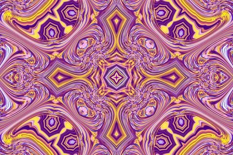 Four sided star abstract occultic mystic vibrant mandala. Illustrazione stock