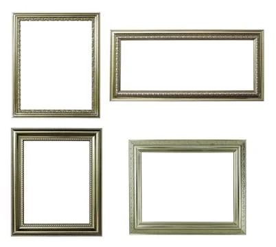 Four silver frame on white background Foto stock