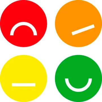 Four simple and flat classification emojis for rating. Stock Illustration