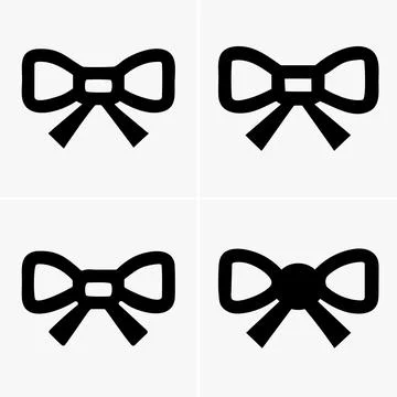 Four simple black bows form a grid against a clean white background Stock Illustration