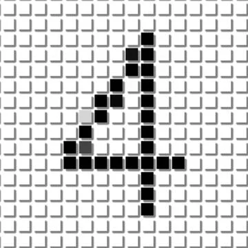 Four. Simple geometric pattern of black squares in number four Illustrazione stock
