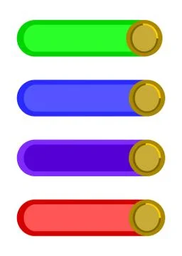 Four simple stylized colorful web buttons Stock Illustration