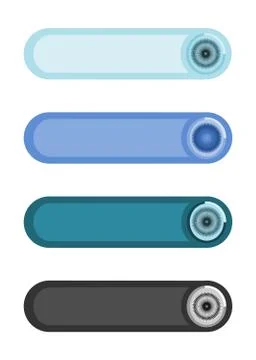 Four simple stylized web buttons in faded colors Stock Illustration