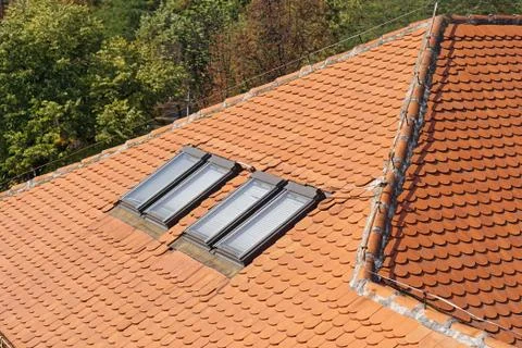 Four skylight windows Stock Photos
